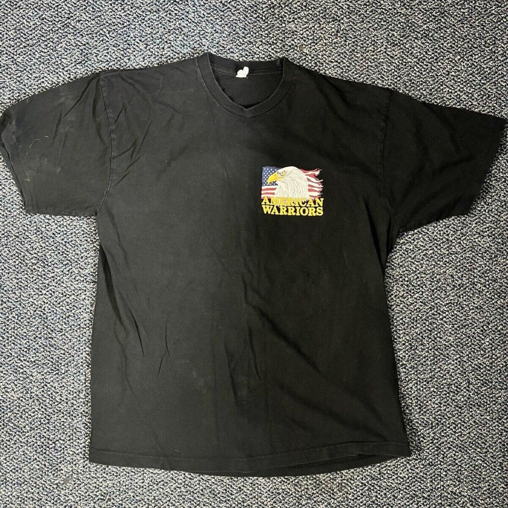 AMERICAN WARRIORS COTTON GRAPHIC T-SHIRT X-LARGE MILITARY